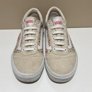 Vans Beige Floral Canvas Shoes